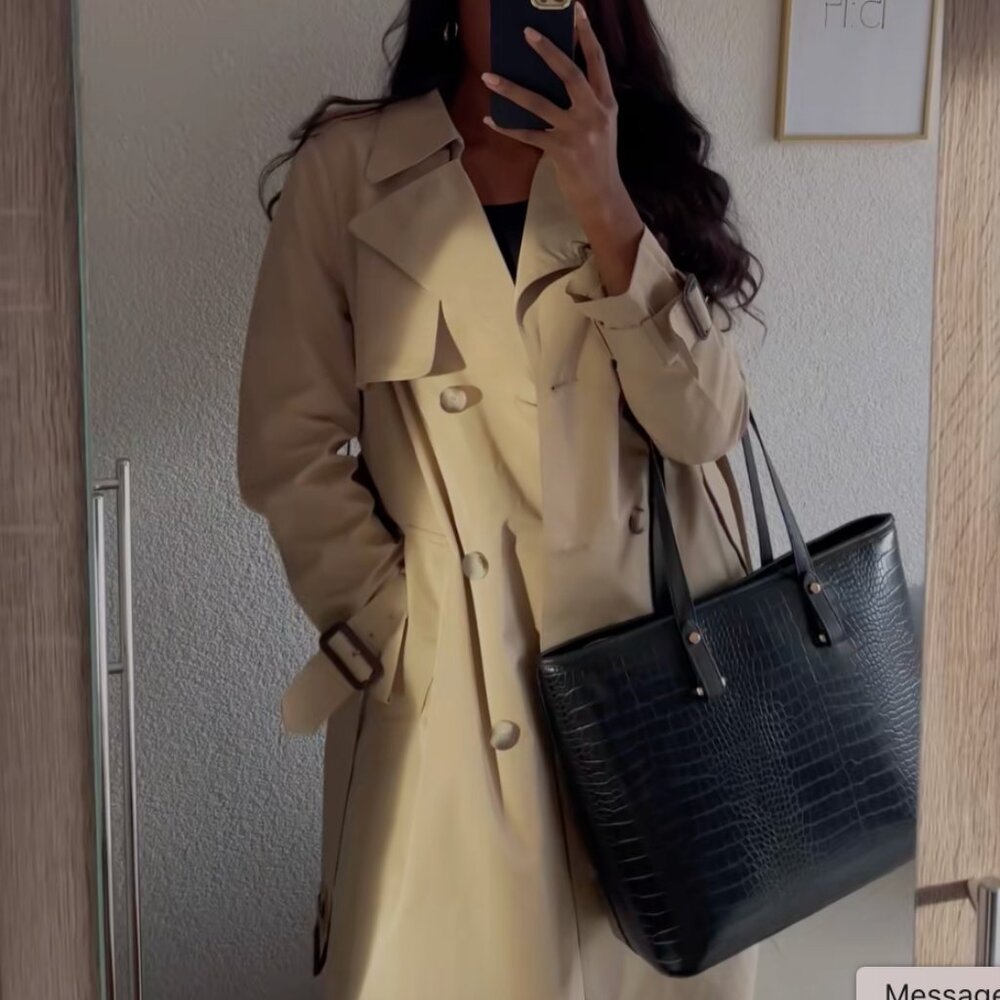 ZARA ZW SS25 WATER REPELLENT TRENCH ZW COLLECTION TAUPE BROWN 3811/257/704 XS